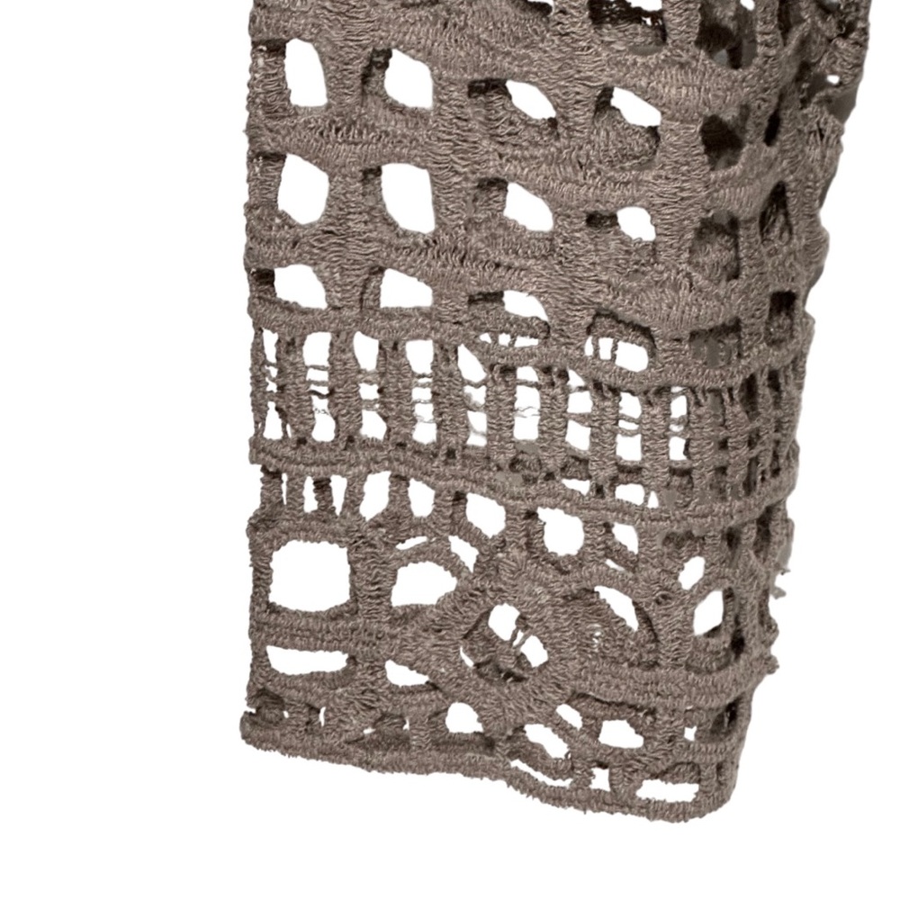 Chico’s Easywear Crochet Lace Long Sleeve Texas Taupe Cotton Cardigan Jacket NWT - Picture 12 of 16